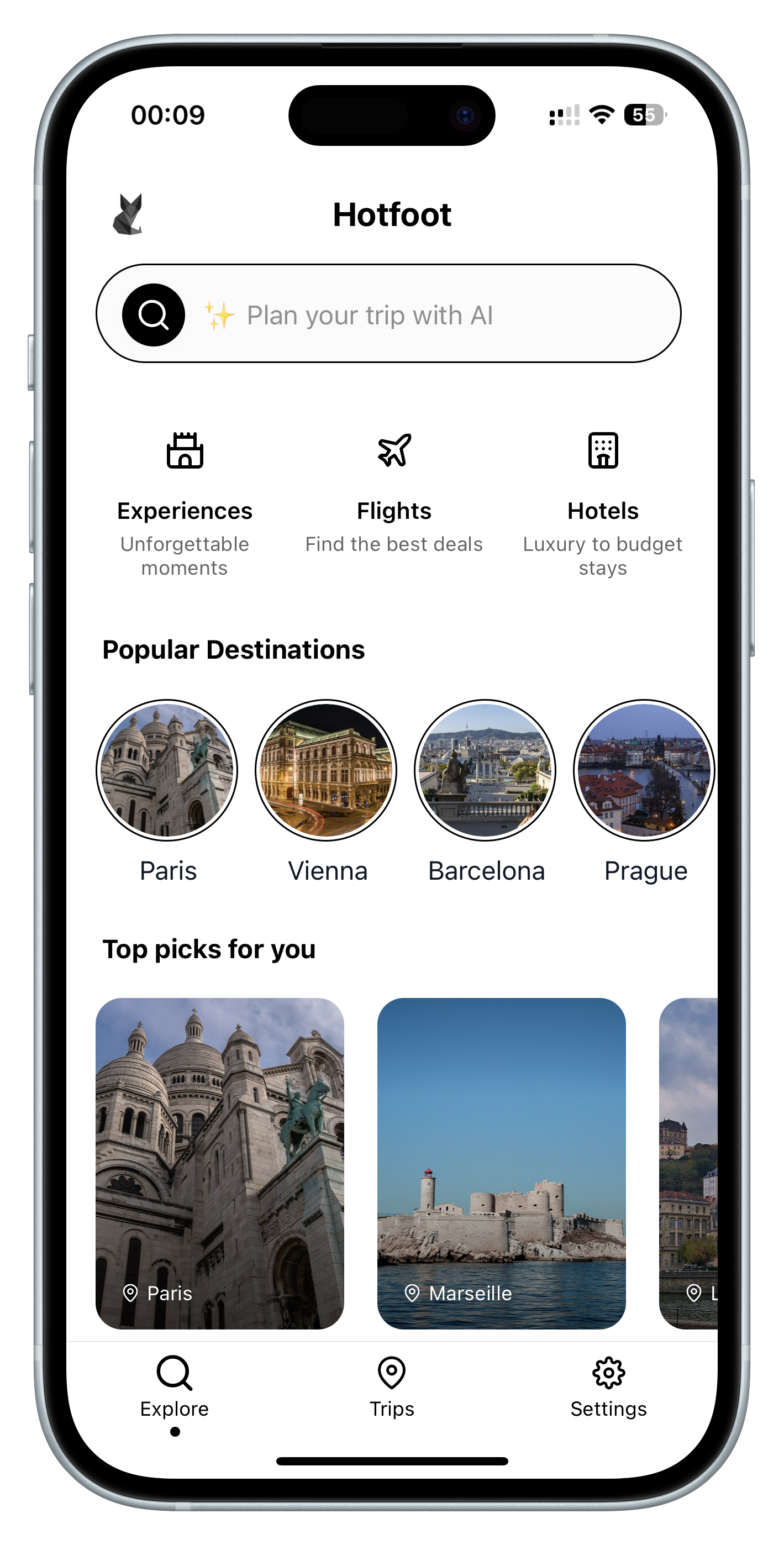 Homepage Interface